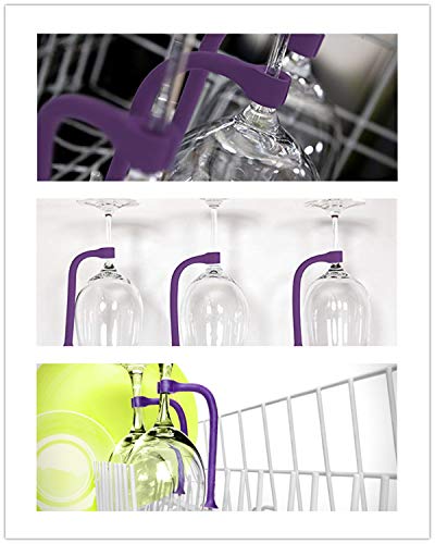image for 4 Pack Silicone Stemware Saver Flexible Stemware Holder Dishwasher Win