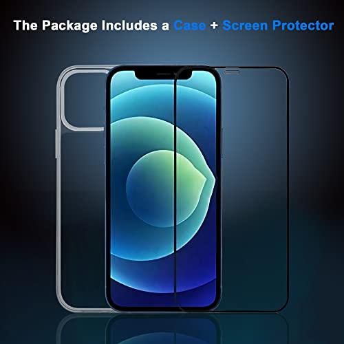 LeenBD Clear Case with 3D Tempered Glass Full Cover Screen Protector Designed for iPhone 13 Pro