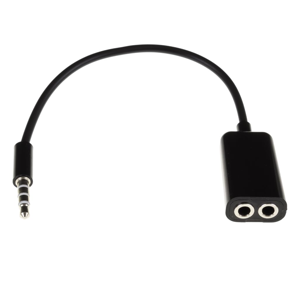 DAM. Mini Jack Cable with Dual Input Colour: Black