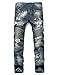 Yollmart Men's Delim Stretched Jeans Ripped Biker Slim Pants