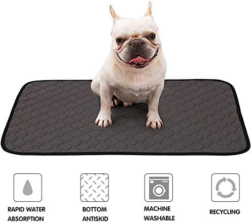 DogLemi Dog Reusable Pads, Washable Dog Training Pads, 4-Layer Super Absorbent Pee Pads for Dogs Waterproof Non-Slip Puppy Whelping Pad Dog Food Bowl Mats for Small Medium Large Dog