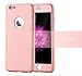 Aulzaju iPhone 6 Plus/6s Plus Full Body Case,iPhone 6 Plus Pink Front Back Case with Tempered Screen Protector for iPhone 6s Plus Sleek Shockproof Cover