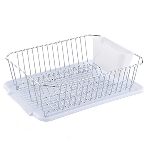 Rust Proof Kitchen In Sink Side Draining Dish Drying Rack, Chrome Dish