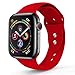 RUOQINI Compatible with Apple Watch Band 44mm,Sport Silicone Soft Replacement Band Compatible for Apple Watch Series 4, M/L Red