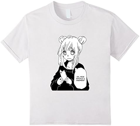 Kids Anime Girl Texting T Shirt Hot Fashion T Shirt 8 White