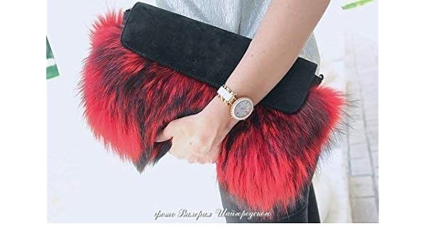 red fur bag