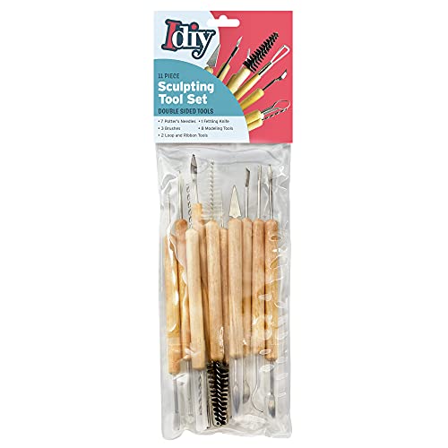 Pottery Tool Kit 11Piece 21Tool Beginner's Clay Sculpting Set, Clay