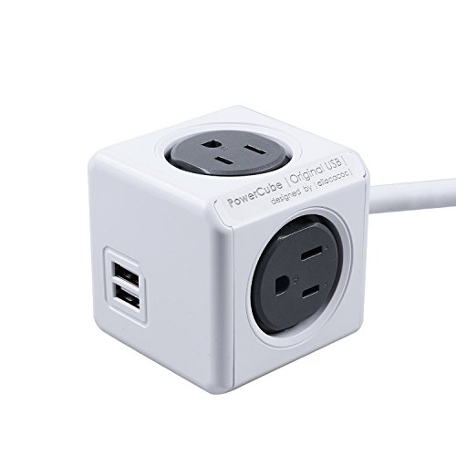 Powercube power strip 4 outlets 2 usb ports surge prote…