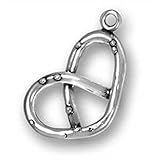 Sterling Silver 3D Twisted Salted Pretzel Charm