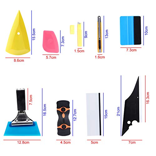 ESUMIC9PCS Window Tint Application Tools Set Window Tint Tools for Vehicle Film Including Window Squeegee,Scraper, Utility Knife and Blades - Thumbnail 5