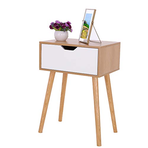 Puyujin Bedside Table , Assemble Storage Cabinet Bedroom Bedside Locker Double Drawer Nightstand More Size - Ship from US (Nordic pine color B) - Thumbnail 4