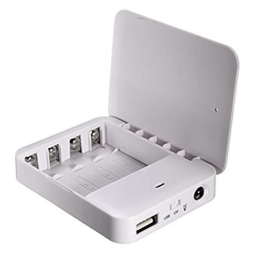 TOOGOO Portable USB Power Bank Charger Battery External Packing Box Battery Battery Charger Emergency Charger Charger 4X AA For Iphone 6 6plus Smartphones, Tablets, MP3 Player and more white