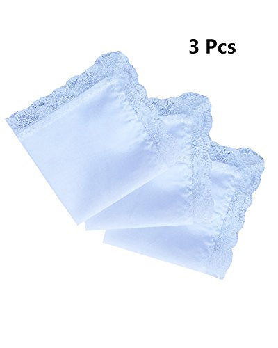COCOUSM Ladies New Lace White Cotton Handkerchiefs Wedding Gift Hankies