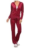 G2 Chic Women's Solid Embellished Applique Two Piece Sweatsuit