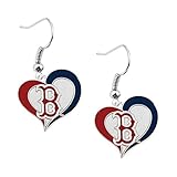 Boston Red Sox Swirl Heart Earrings