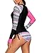 Seazoon Women's Rash Guard Shirt Long Sleeve Bathing Suits Printed UV Sun Protection Swimwear SE96 410485 Rose Red L