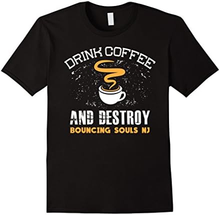 Men's Drink Coffee And Destroy Bouncing Soul Shirt Medium Black