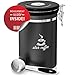 Coffee Canister Airtight Coffee Container - Stainless Steel Coffee Storage for Beans, Grounds, Tea, Sugar - Coffee Containers with Date Tracker, Scoop, CO2 Valve Filters, Large Coffee Jar 22oz, Grey