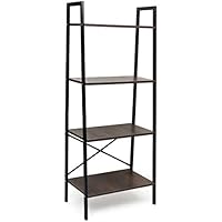 Easeurlife Vintage Ladder Shelf, 4-Tier Bookcase, Multifunctional Ladder-Shaped Plant Flower Stand Storage Shelves