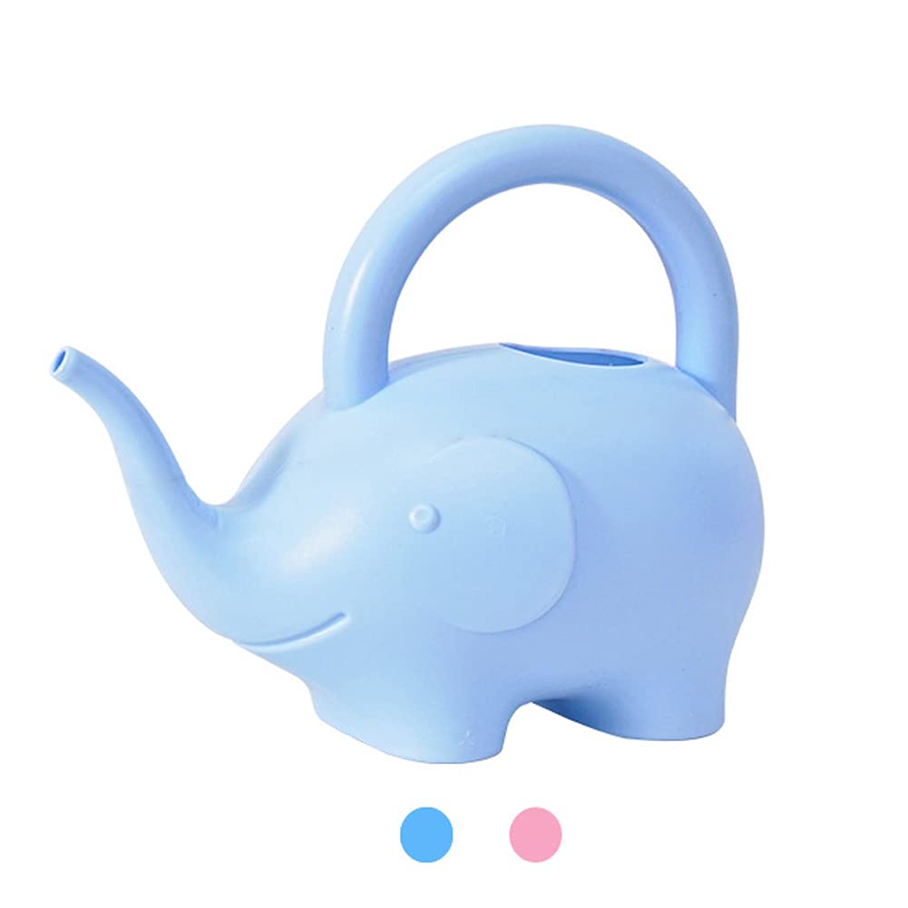 LOYUYU 1.5L Plastic Watering Can Small Lightweight Cute Indoor Outdoor Garden Plants, Adult Kids Toy Elephant Watering Can STYLE1: Blue