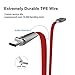 Alyee USB Type C Cable, 3 Pack 6FT Type C Cable Fast Charging with LED Light USB C Cable Cord Compatible with Samsung Galaxy Note 8, S8, S8 Plus, S9, S9 Plus, LG G6 G5 V30 V20, Google Pixel, Red