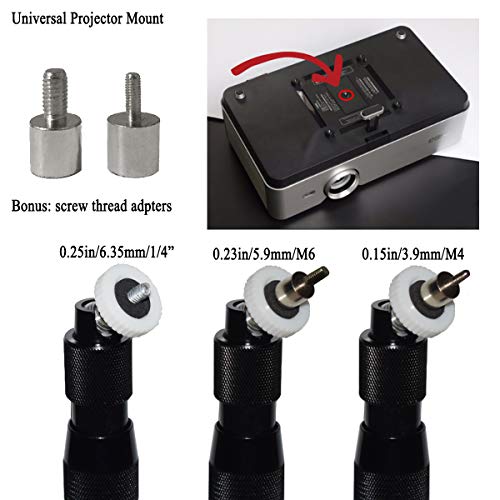Universal Projector Mount Black Extendable Height 15-25in 360° Adjustable 3-in-1 Projector Ceiling Bracket Projector Wall Mount Projector Stand for Video Projector CCTV DVR Camera - Thumbnail 5