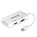 BENGIX Mini Display Port 1.2(Thunderbolt compatible) to HDMI/DVI/VGA 3 in 1 Adapter Plug and Play Convert Cable for iMac MacBook Surface Book Surface Pro ThinkPad Carbon X1 (White)