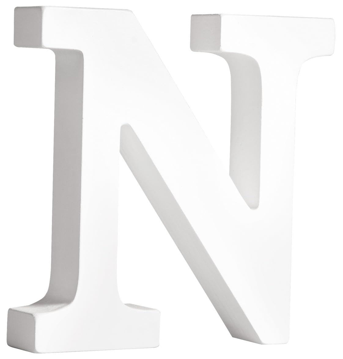 Rayher MDF Letter N for DIY Crafts, White Wood Letter for Wedding and Home Decorations, 3D Capital Letter, Upper-Case Letter, white, 10.9x2x11cm, 64553102