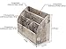 Executive Office Solutions Vintage Rustic Wooden Office Desk Organizer & Mail Rack For Desktop, Tabletop, or Counter - Distressed Torched Wood – For Supplies, Desk Accessories, Mail Barnwood (WO3A)