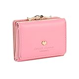 Damara Womens Metal Frame Kiss-lock Small Clutch Cards Holder Wallet,Pink