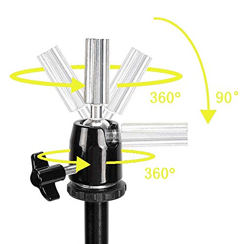 FUNTRESS Heavy Duty Wig Head Stand Adjustable Cosmetology Hairdressing Training Metal Mannequin Tripod Stand For Canvas Block Wig Head Stand With Travel Bag - Thumbnail 5