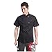 WAIWAIZUI Chef Jackets Waiter Coat Short Sleeves Underarm Mesh Size L (Label:XXL) Black