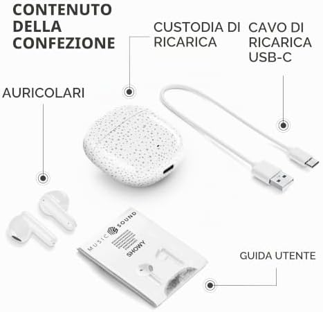 - Showy Auricolari Bluetooth a Capsula, Design Ergonomico, Suono Bilanciato e Comfort Ottimale, Fantasia Dotted Elegance