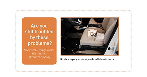 Car Mounted Multifunctional Tissue Box with Cellphone Holder Car Mount, Car Organizer Phone Bracket Card Slots Holder (Black)