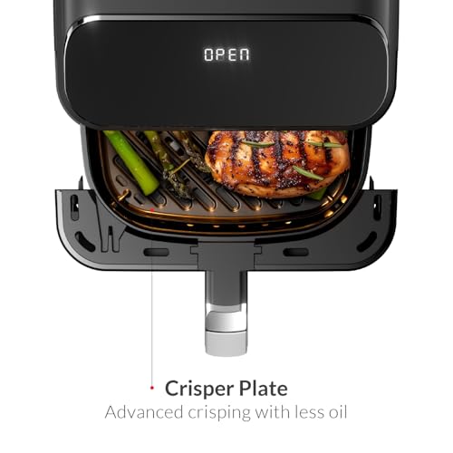 Feller Germany Air Fryer 1800 W, Large 7L Cap., Xcyclone-Tech, 4x Non-Stick Ceramic Coating, 10 Cooking Functions, Touch Panel, Cool-Touch+Interior Lightning, AFR700, 2Y Guarantee-UAE Version (Black)