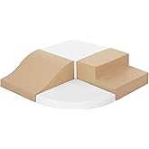 TODIBY 4-Piece Soft PU Leather Toddlers Climbing Toys, Baby Foam Climbing Blocks for Toddlers 3, Foam Play Gym Climbing Structures, Indoor Climb and Crawl Activity Play Set (White and Coffee)