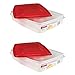 Rubbermaid - Egg Keeper-red Cover, 2 Pk, Holds 20 Jumbo Eggs, Clear, Plastic