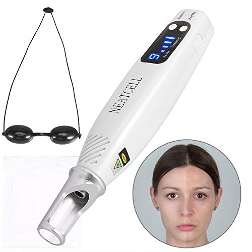 LED Picosecond Pen With Protector Eyeglass, 9 Gear Handheld Blu-ray Picosecond Pen Scar Tattoo Removal Melanin Diluting Freckle Device(US Plug)
