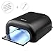 MelodySusie 36W UV Nail Dryer - UV Lamp Light for Any UV gel polish, with Sliding Tray & Timer Setting + 4 x 9W UV Lamp + Free Extra One Bulb - Black