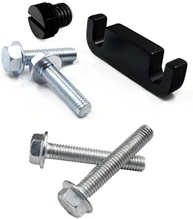 Lelecar Fuel Filter Head Housing Spacer, Air Bleeder Screw and 4pcs Bolts -for Duramax 2001-2017 (Black)