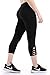 Heat Move Women Capri Yoga Pants with Pocket Mesh Crisscross Strappy Leggings(M, Black-Side Cross)