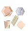 Pretty Peach Gold and Marble 69 Pcs Setting for 8 Deluxe Plates Napkins Cups Birthday Party Supply Wedding Bridal Shower Tableware Sets