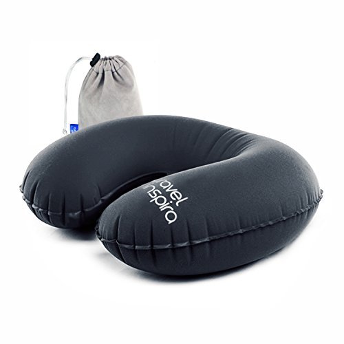 travel inspira Travel Pillow Inflatable, Ultralight U Shape Super Comfortable Neck Pillow,Headrest Including Portable Travel Pillow Organize,Carry Pouch for Airplanes Car Travel,Color Gray