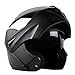 ILM 10 Colors Motorcycle Flip up Modular Helmet DOT (Visor, Silver)