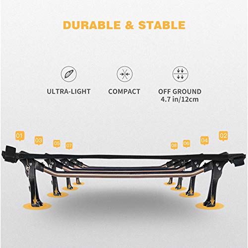 KingCamp Ultralight Compact Camping Cots Folding Tent Cot Bed with Pillow for Indoor Or Outdoor