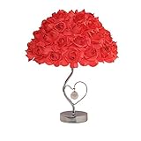 LOVFASHION LED Table Lamps - Adjustable Rose Flower Desk Lamp|Wedding Living Room Bedroom Party Home Decor with White LED Lights Red