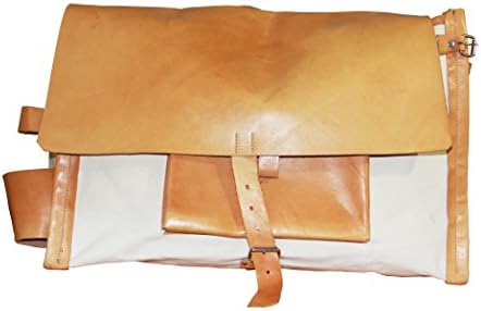 MSY INCBelting Leather & Canvas 20" Flapover Carry on Satchel Travel Bag
