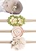 Asufegucd Rabbit Ears Cloth Bow–Stretch Headbands for Baby Toddler Girls Birthday, Party,Shower (Khaki)