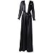 Missord Women's V Neck Thin Casual Maxi Dress with Belt Medium Black