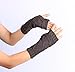 Vovotrade Winter Wrist Arm Hand Warmer Knitted Long Fingerless Gloves (Dark Gray-A)